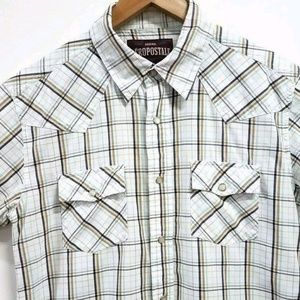 Aeropostale Authentic Fit Snap Button Mens Plaid S